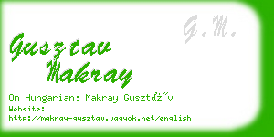 gusztav makray business card